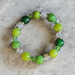 Jade, Citrine & Peridot | 10mm & 8mm Gemstone Stretch Bracelet |